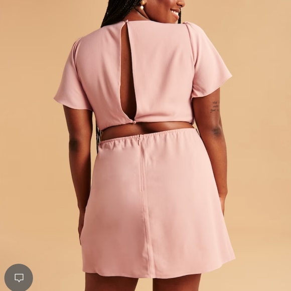 Abercrombie & Fitch Cutout Mini Dress Light Pink Size XXXL NWT - Picture 2 of 11